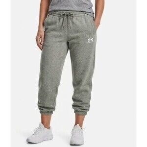 Under Armour Women's Rival Fleece Joggers Gray 2XL XXL Short Inseam 24" EUC